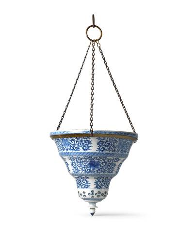 Rare blue and white Mosque Lamp