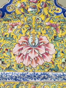 Wall fountain - detail -  Copper decorated with polychrome enamels